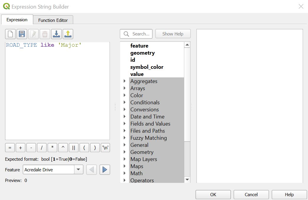 Expression string builder box