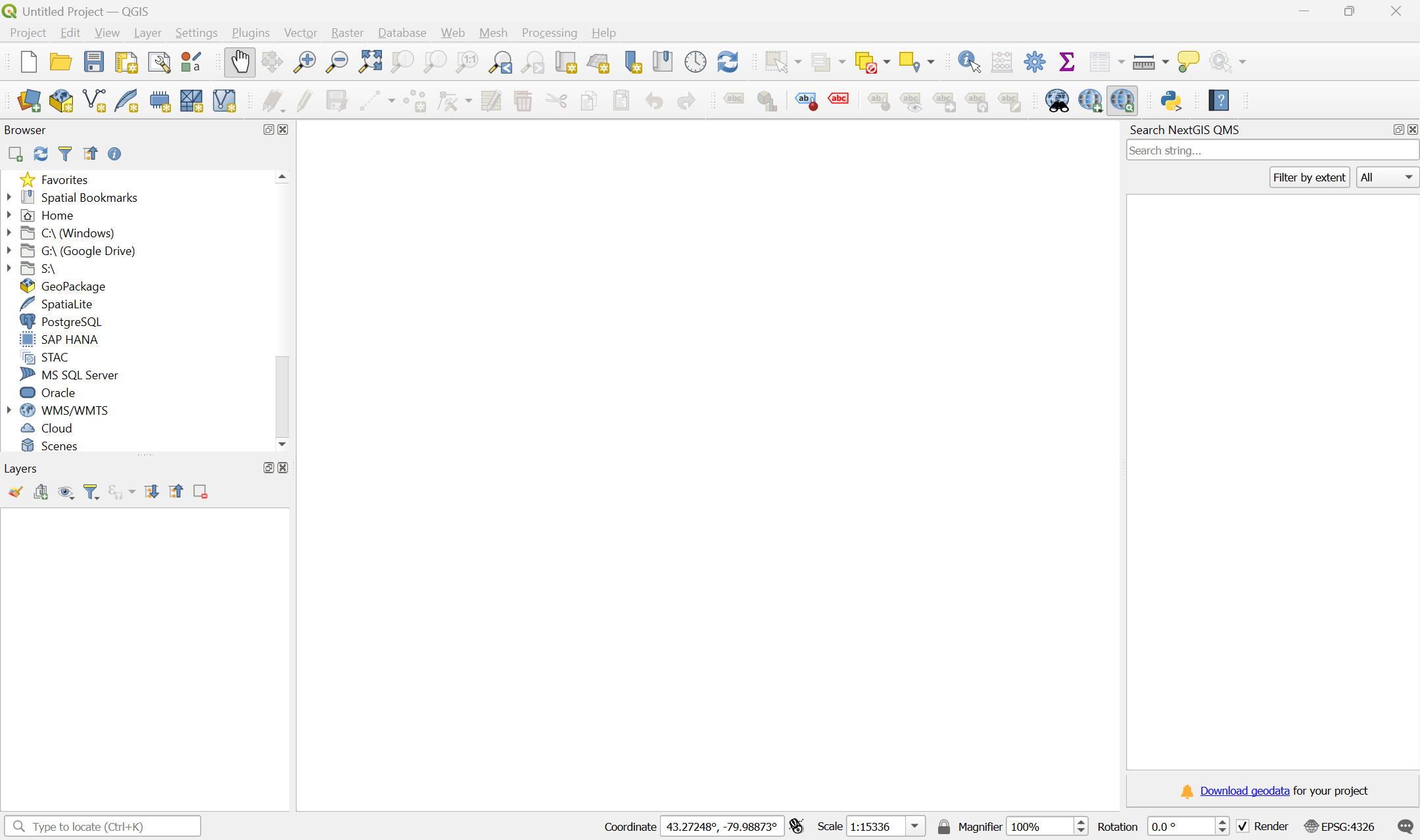 QGIS Desktop interface